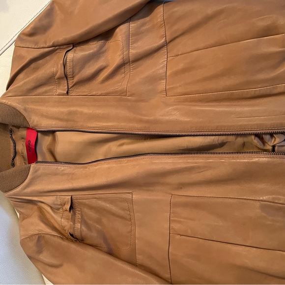 Hugo boss leather jacket light brown - Picture 9 of 11
